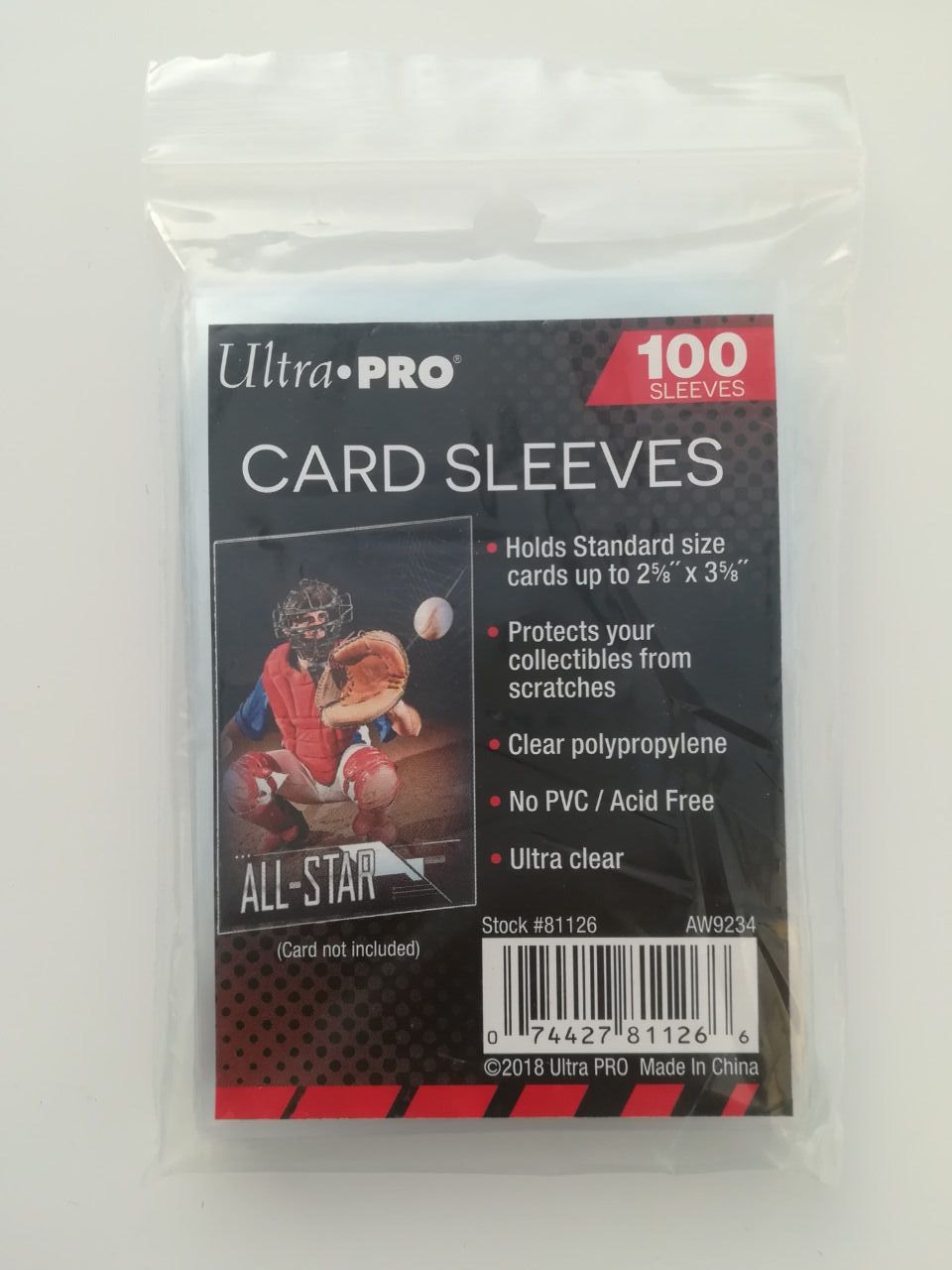 ultrapro paquet de 100 sleeves transparente